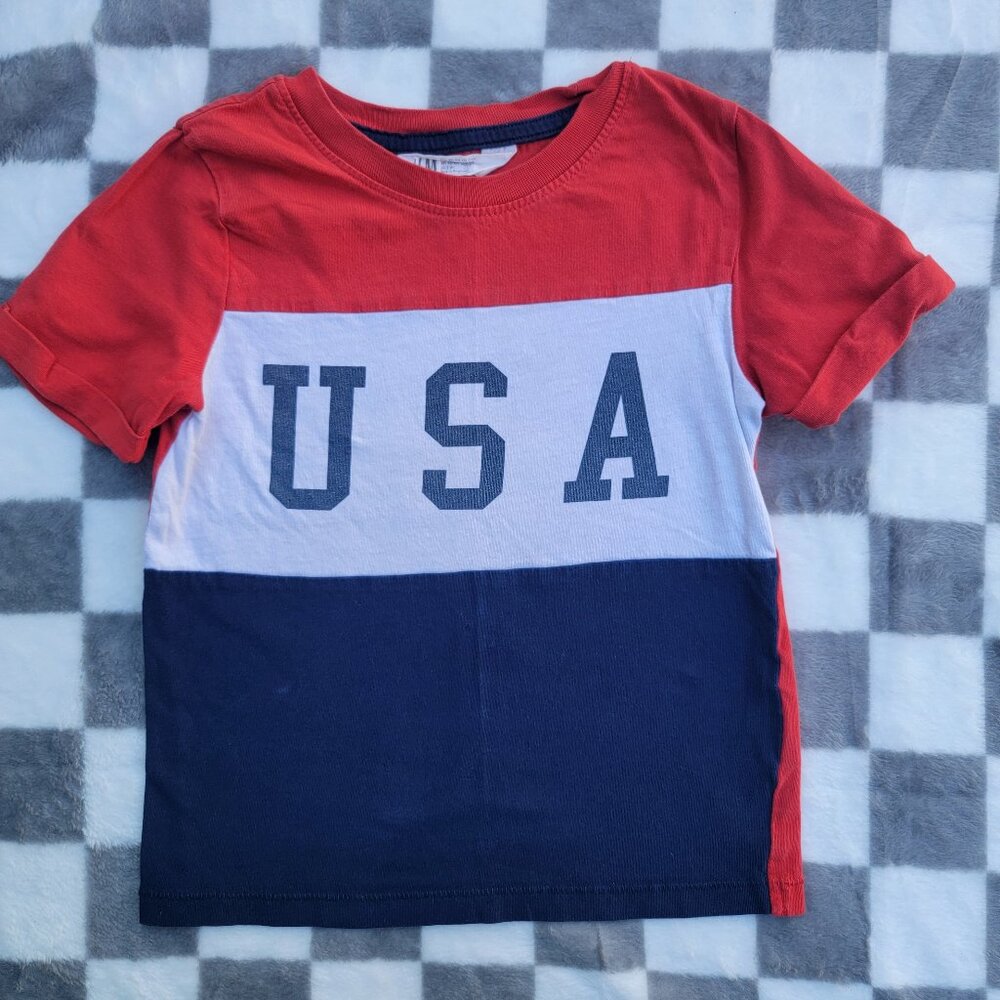 H&M USA Red White & Blue Toddler T-Shirt Size 2-4Y